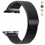 Wholesale Premium Color Stainless Steel Magnetic Milanese Loop Strap Wristband for Apple Watch Series 8/7/6/5/4/3/2/1/SE - 41MM/40MM/38MM (Black)